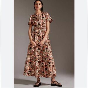 Anthropologie Maeve Somerset Dress Pink/Rose Floral Maxi Women’s XXS Petite NWT